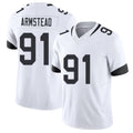 Jacksonville #91 Arik Football V Neck Short Sleeve White Jersey Armstead For Men Youth Women Gift