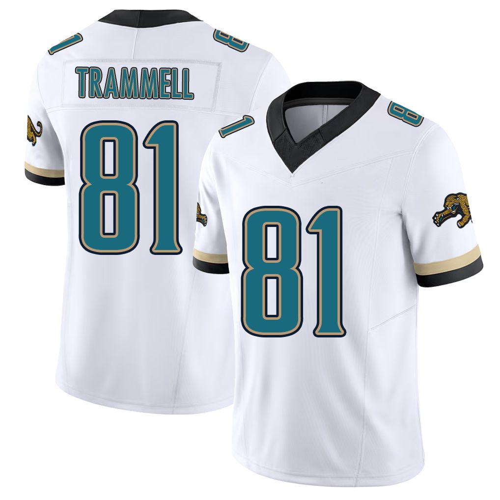 Jacksonville #81 Austin Football V Neck Short Sleeve White Jersey Trammell For Men Youth Women Gift