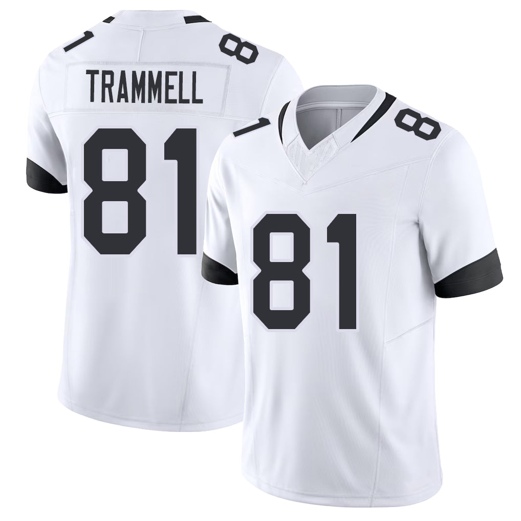 Jacksonville #81 Austin Football V Neck Short Sleeve White Jersey Trammell For Men Youth Women Gift