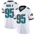 Jacksonville #95 BJ Football V Neck Short Sleeve White Jersey Green II For Men Youth Women Gift