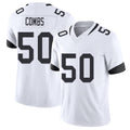 Jacksonville #50 Branson Football V Neck Short Sleeve White Jersey Combs For Men Youth Women Gift
