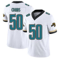 Jacksonville #50 Branson Football V Neck Short Sleeve White Jersey Combs For Men Youth Women Gift