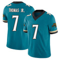 Jacksonville #7 Brian Football V Neck Short Sleeve Teal Jersey Thomas Jr. For Men Youth Women Gift