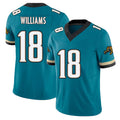 Jacksonville #18 C.J. Football V Neck Short Sleeve Teal Jersey Williams For Men Youth Women Gift