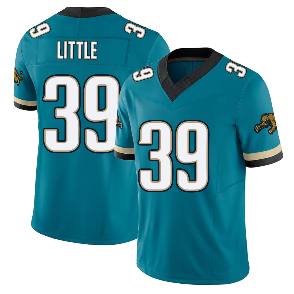 Jacksonville #39 Cam Football V Neck Short Sleeve Teal Jersey Little For Men Youth Women Gift