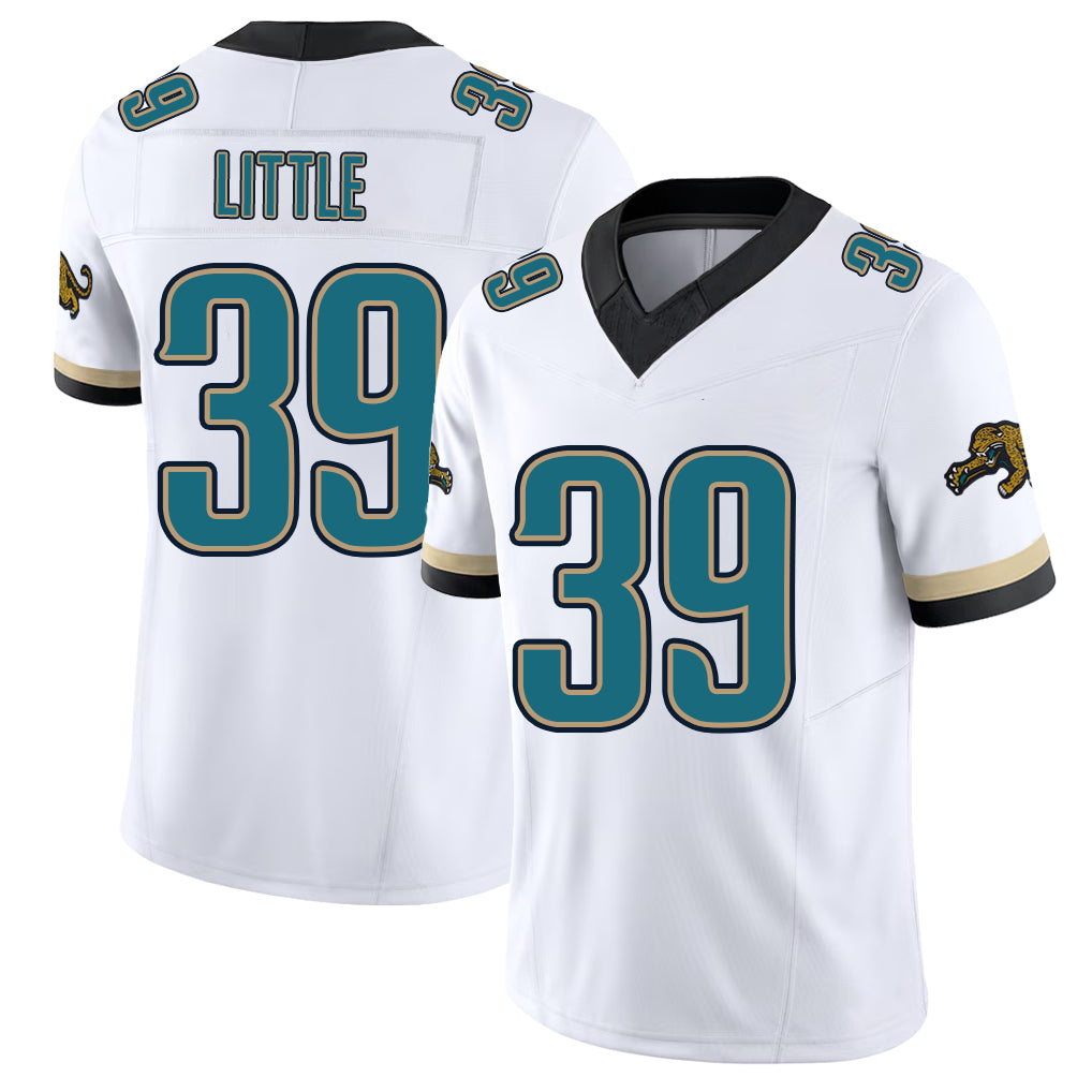 Jacksonville #39 Cam Football V Neck Short Sleeve White Jersey Little For Men Youth Women Gift