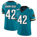Jacksonville #42 Cam'Ron Football V Neck Short Sleeve Teal Jersey Silmon-Craig For Men Youth Women Gift