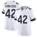 Jacksonville #42 Cam'Ron Football V Neck Short Sleeve White Jersey Silmon-Craig For Men Youth Women Gift