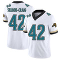Jacksonville #42 Cam'Ron Football V Neck Short Sleeve White Jersey Silmon-Craig For Men Youth Women Gift