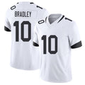 Jacksonville #10 Carter Football V Neck Short Sleeve White Jersey Bradley For Men Youth Women Gift
