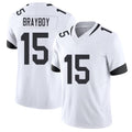 Jacksonville #15 Chandler Football V Neck Short Sleeve White Jersey Brayboy For Men Youth Women Gift