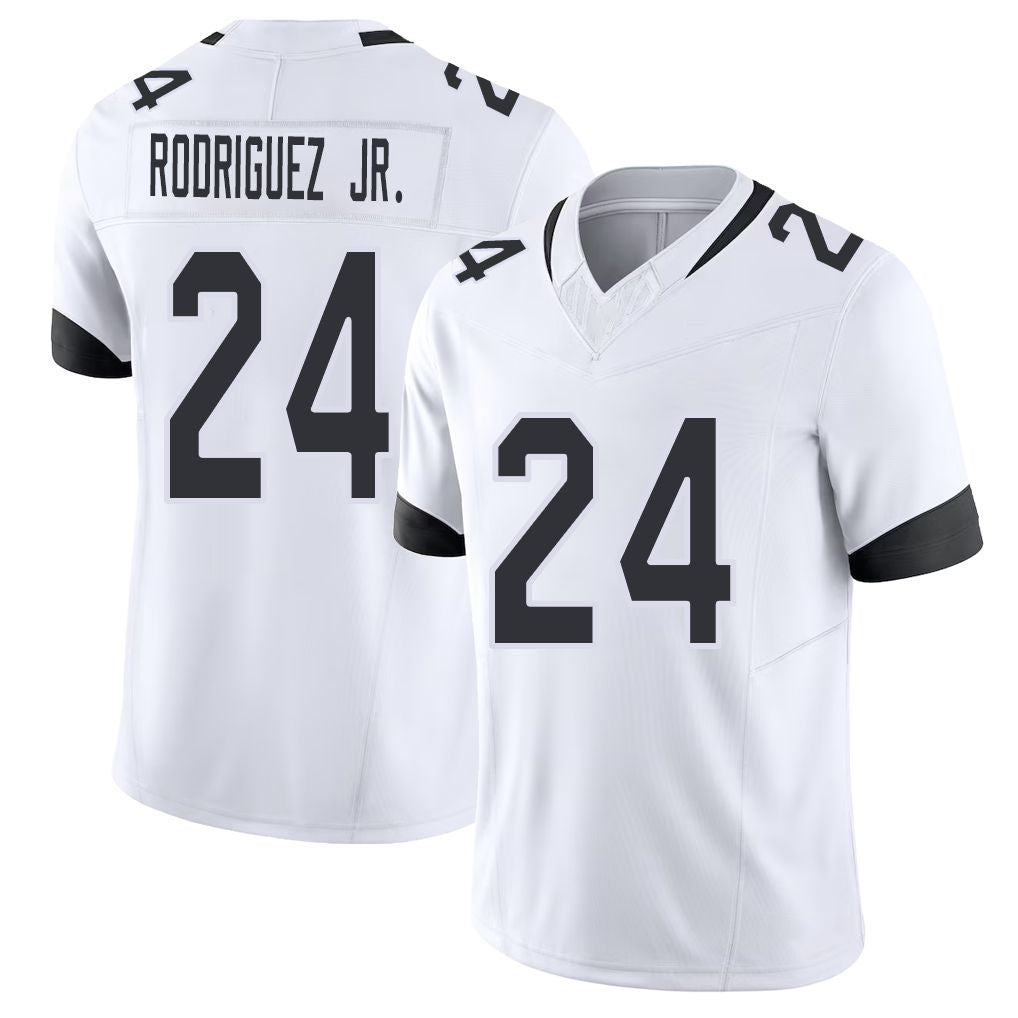 Jacksonville #24 Chris Football V Neck Short Sleeve White Jersey Rodriguez Jr. For Men Youth Women Gift
