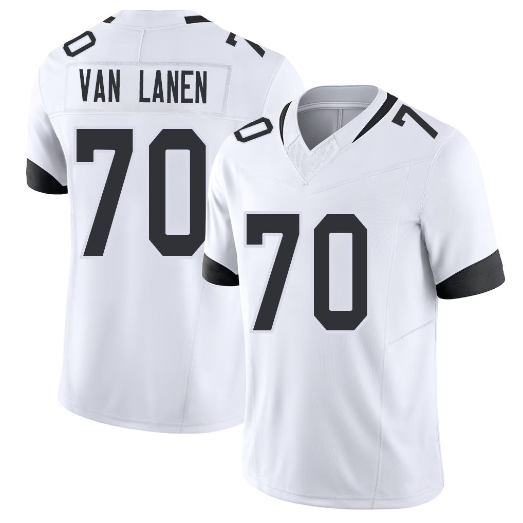 Jacksonville #70 Cole Football V Neck Short Sleeve White Jersey Van Lanen For Men Youth Women Gift