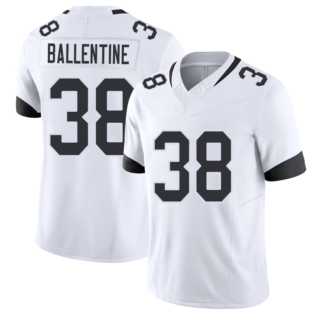 Jacksonville #38 Corey Football V Neck Short Sleeve White Jersey Ballentine For Men Youth Women Gift
