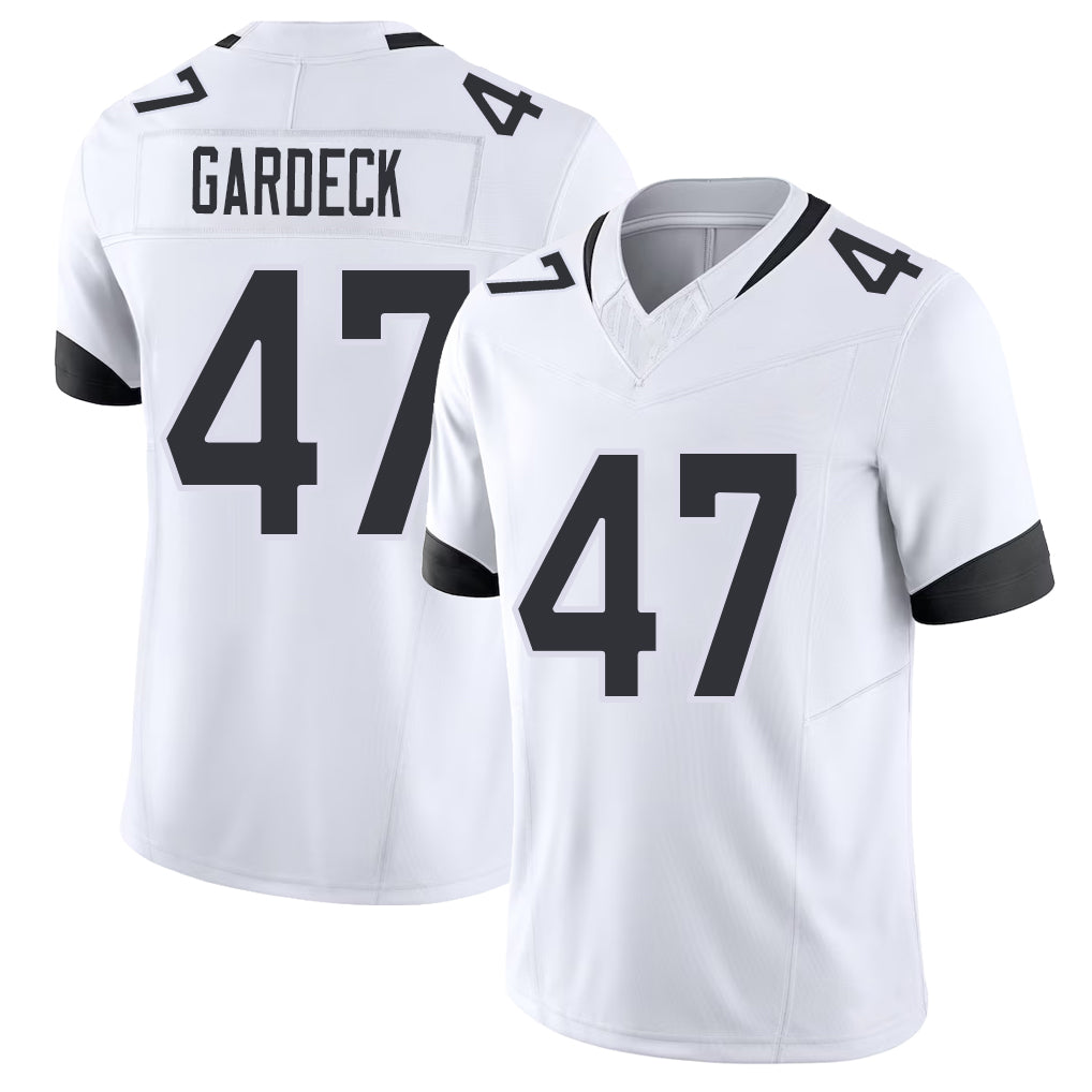 Jacksonville #47 Dennis Football V Neck Short Sleeve White Jersey Gardeck For Men Youth Women Gift