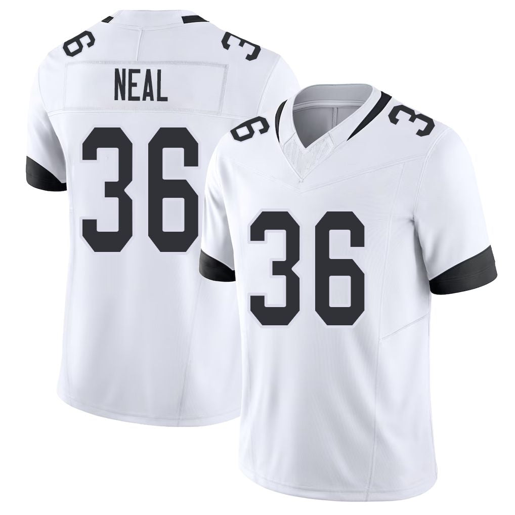 Jacksonville #36 Devin Football V Neck Short Sleeve White Jersey Neal For Men Youth Women Gift