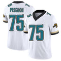 Jacksonville #75 Emmanuel Football V Neck Short Sleeve White Jersey Pregnon For Men Youth Women Gift