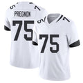 Jacksonville #75 Emmanuel Football V Neck Short Sleeve White Jersey Pregnon For Men Youth Women Gift