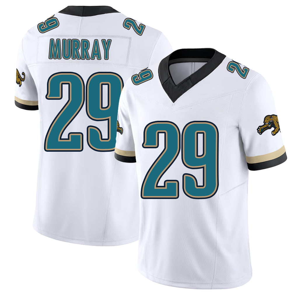 Jacksonville #29 Eric Football V Neck Short Sleeve White Jersey Murray For Men Youth Women Gift