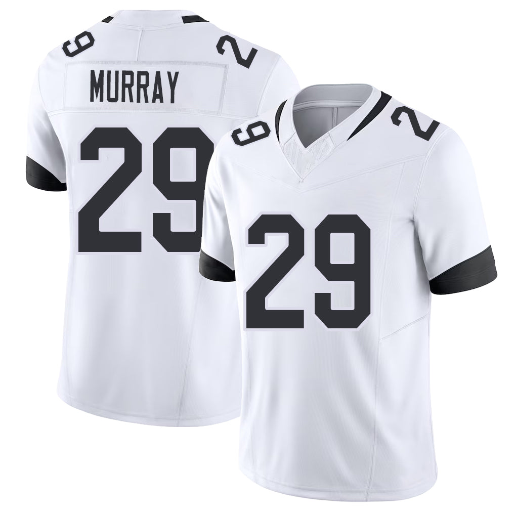 Jacksonville #29 Eric Football V Neck Short Sleeve White Jersey Murray For Men Youth Women Gift