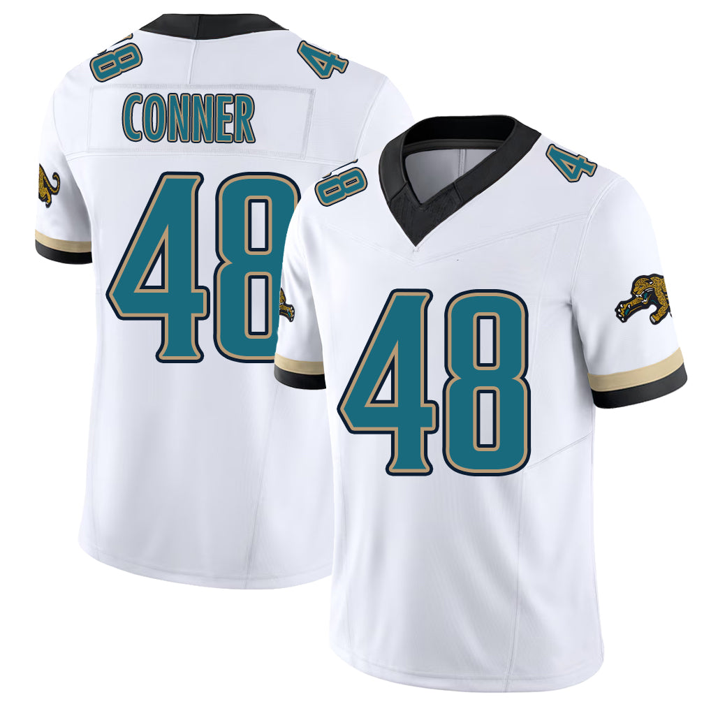 Jacksonville #48 Ethan Football V Neck Short Sleeve White Jersey Conner For Men Youth Women Gift