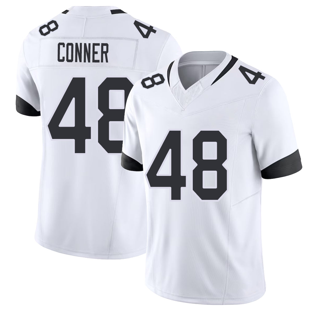 Jacksonville #48 Ethan Football V Neck Short Sleeve White Jersey Conner For Men Youth Women Gift