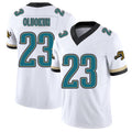 Jacksonville #23 Oluokun Football V Neck Short Sleeve White Jersey Foye For Men Youth Women Gift