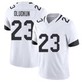 Jacksonville #23 Oluokun Football V Neck Short Sleeve White Jersey Foye For Men Youth Women Gift
