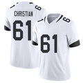 Jacksonville #61 Christian Football V Neck Short Sleeve White Jersey Geron For Men Youth Women Gift