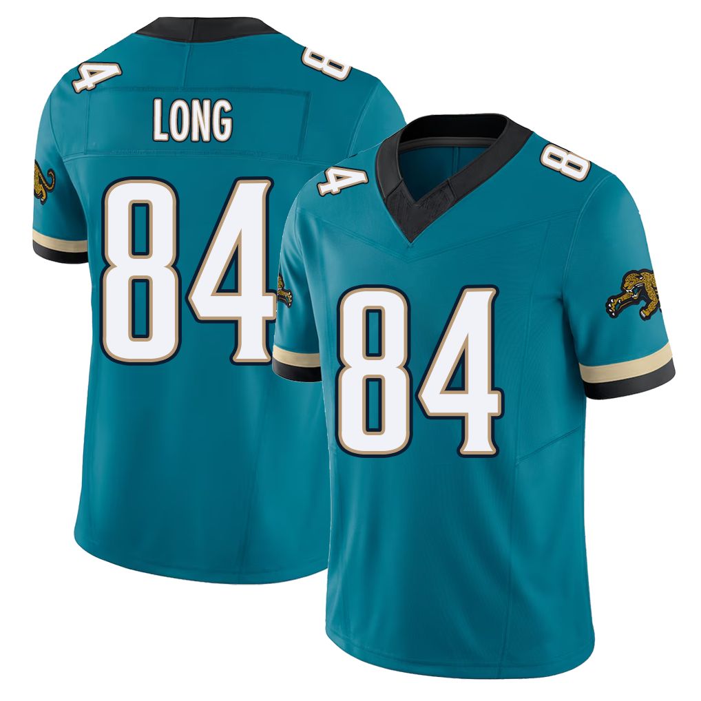 Jacksonville #84 Long Football V Neck Short Sleeve Teal Jersey Hunter For Men Youth Women Gift