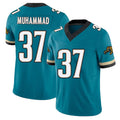 Jacksonville #37 Muhammad Football V Neck Short Sleeve Teal Jersey Jabbar For Men Youth Women Gift
