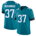 Jacksonville #37 Muhammad Football V Neck Short Sleeve Teal Jersey Jabbar For Men Youth Women Gift