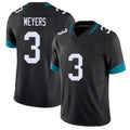 Jacksonville #3 Meyers Football V Neck Short Sleeve Black Jersey Jakobi For Men Youth Women Gift