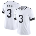 Jacksonville #3 Meyers Football V Neck Short Sleeve White Jersey Jakobi For Men Youth Women Gift