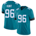 Jacksonville #96 Hunt Football V Neck Short Sleeve Teal Jersey Jalen For Men Youth Women Gift