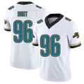 Jacksonville #96 Hunt Football V Neck Short Sleeve White Jersey Jalen For Men Youth Women Gift