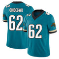 Jacksonville #62 Obidegwu Football V Neck Short Sleeve Teal Jersey Jimto For Men Youth Women Gift