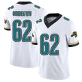 Jacksonville #62 Obidegwu Football V Neck Short Sleeve White Jersey Jimto For Men Youth Women Gift