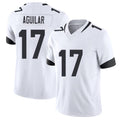 Jacksonville #17 Aguilar Football V Neck Short Sleeve White Jersey Joey For Men Youth Women Gift