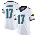 Jacksonville #17 Aguilar Football V Neck Short Sleeve White Jersey Joey For Men Youth Women Gift