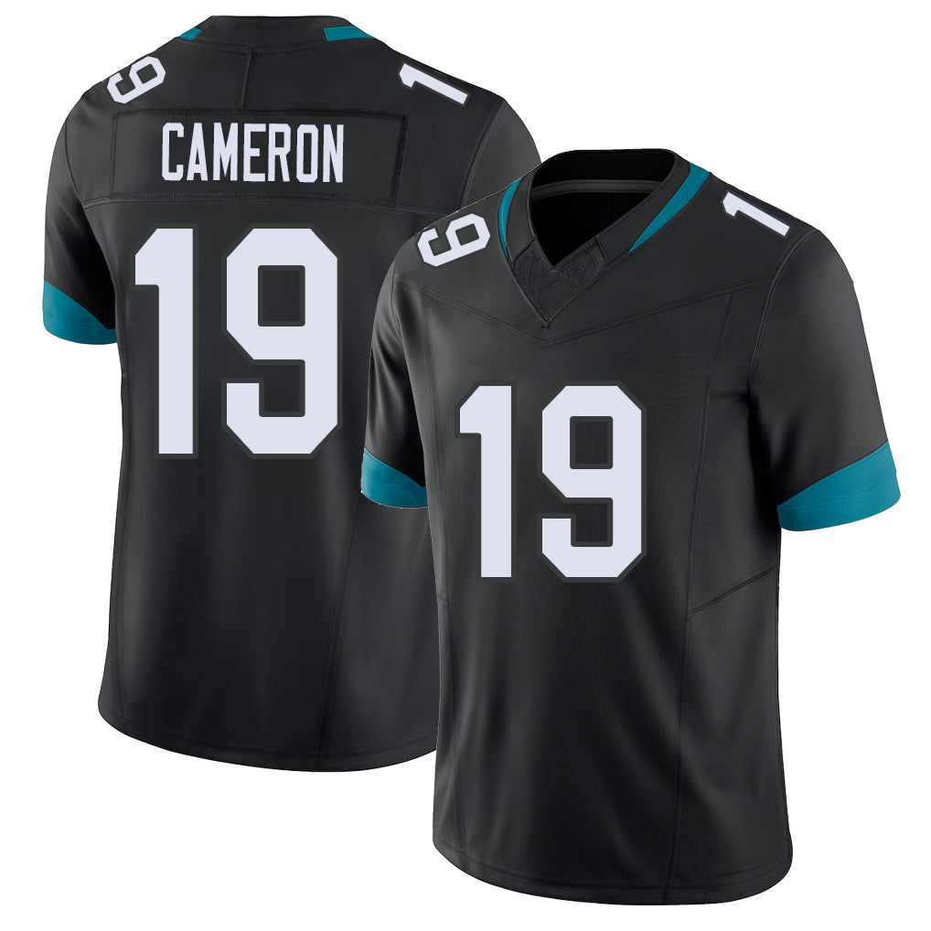 Jacksonville #19 Cameron Football V Neck Short Sleeve Black Jersey Josh For Men Youth Women Gift