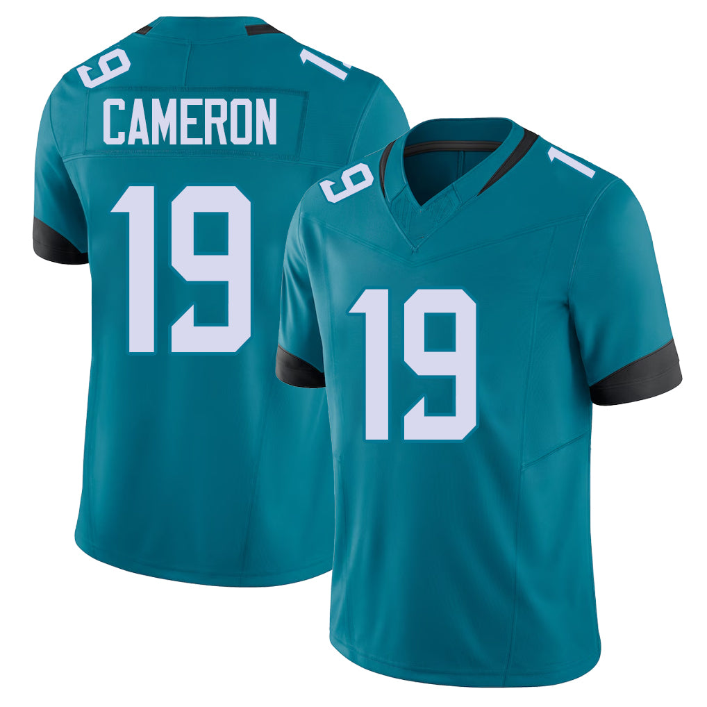 Jacksonville #19 Cameron Football V Neck Short Sleeve Teal Jersey Josh For Men Youth Women Gift