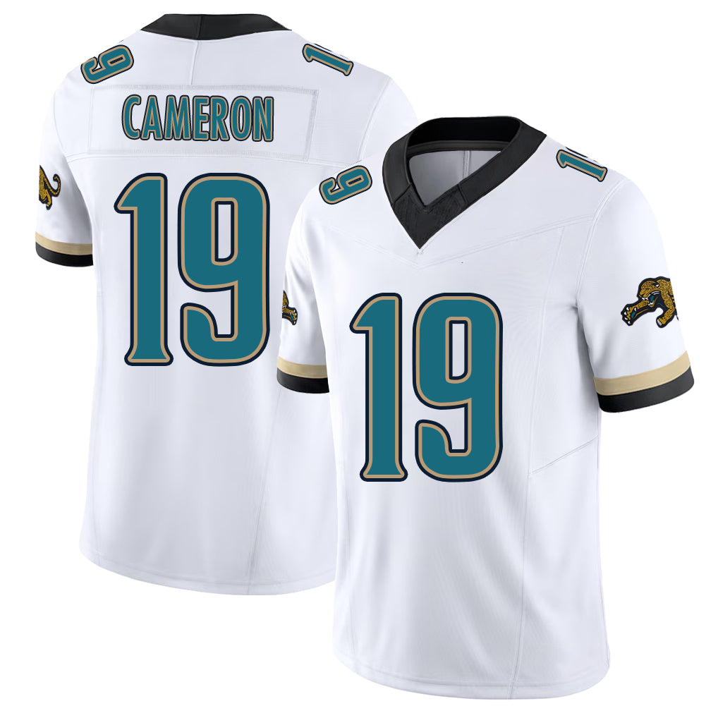 Jacksonville #19 Cameron Football V Neck Short Sleeve White Jersey Josh For Men Youth Women Gift
