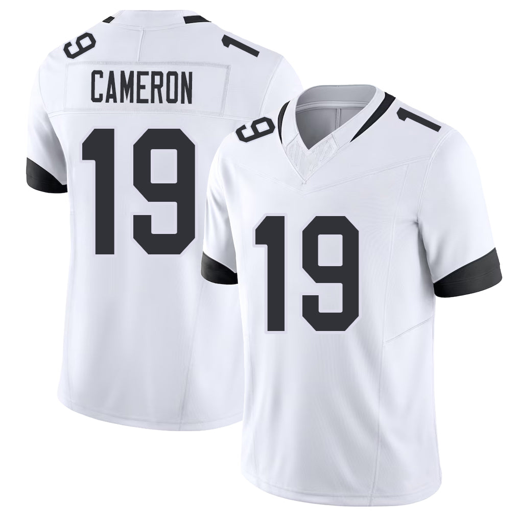 Jacksonville #19 Cameron Football V Neck Short Sleeve White Jersey Josh For Men Youth Women Gift