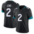 Jacksonville #2 Lewis Football V Neck Short Sleeve Black Jersey Jourdan For Men Youth Women Gift