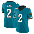 Jacksonville #2 Lewis Football V Neck Short Sleeve Teal Jersey Jourdan For Men Youth Women Gift