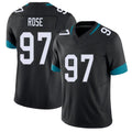 Jacksonville #97 Rose Football V Neck Short Sleeve Black Jersey Keivie For Men Youth Women Gift