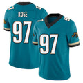 Jacksonville #97 Rose Football V Neck Short Sleeve Teal Jersey Keivie For Men Youth Women Gift