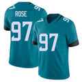 Jacksonville #97 Rose Football V Neck Short Sleeve Teal Jersey Keivie For Men Youth Women Gift