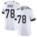 Jacksonville #78 Zierer Football V Neck Short Sleeve White Jersey Kilian For Men Youth Women Gift